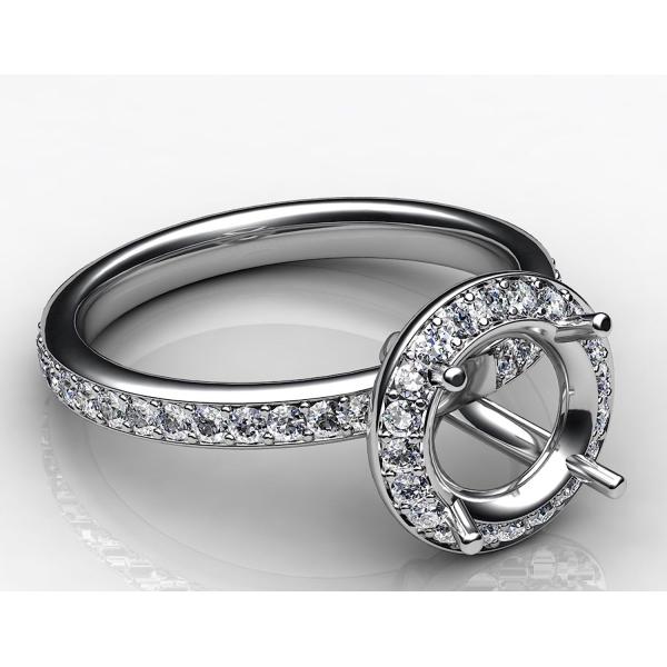 Masterpiece Engagement Rings Semi-Mount Antique Platinum Ring