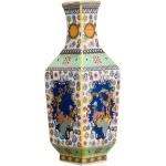 ZSEDP Ceramic Vase Decoration Antique Enamel Powder Color Porcelain Small Mouth Square Vase Gift Classic Home