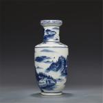 ZSEDP Hand Painted Blue and White Ceramic Vase Antique Jingdezhen Vases Mountains Chinese Style Vase