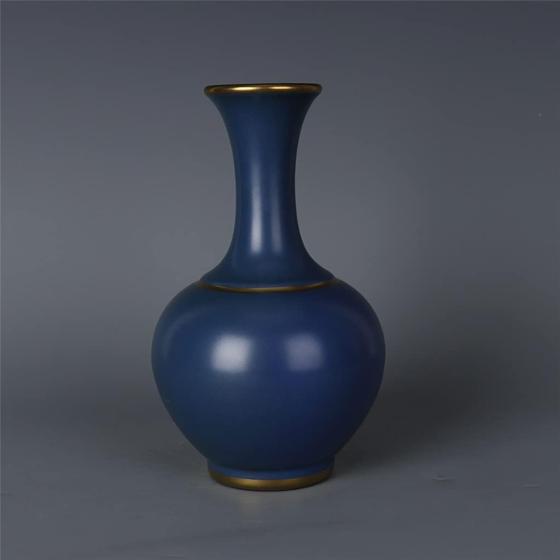 ZSEDP Blue Inlaid Gold Vase Antique Porcelain Study Ornaments Collection Home Decorations