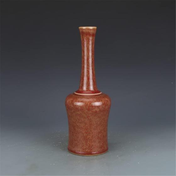 ZSEDP Red Kiln Change Bell Ringer Porcelain Vase Antique Collection Ornaments