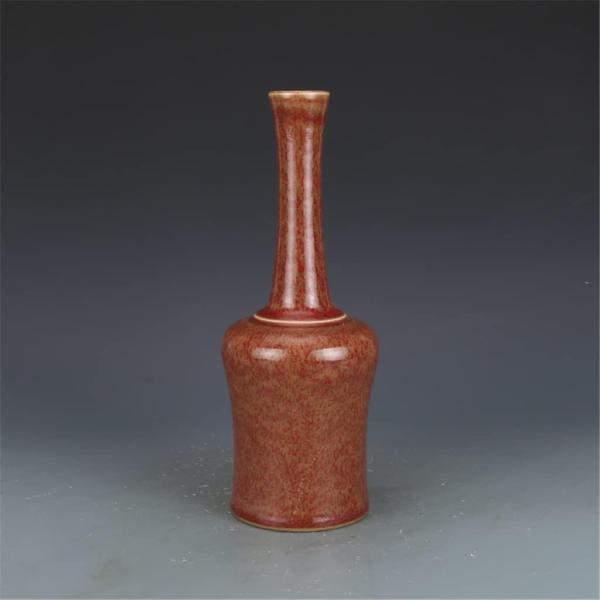 ZSEDP Red Kiln Change Bell Ringer Porcelain Vase Antique Collection Ornaments