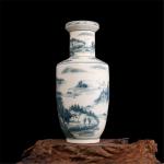 ZSEDP Hand-Painted Vase Ink Colored Mountain Antique Porcelain Vase Ancient Porcelain Collection