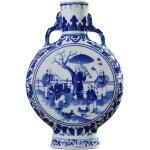 ZSEDP Jingdezhen Antique Blue and White Vase with Chinese Ancient Figures Pattern Double Ears Vase Ancient Porcelain