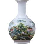 ZSEDP Antique Jingdezhen Vase with Flowers and Landscape Patterns Ceramic Table Vase Porcelain Decorative Vase