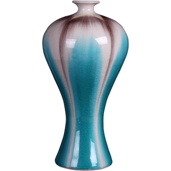 ZSEDP Crack-Changing Glaze Vase Ceramic Antique Kiln Decoration of Chinese Style Living Room Porch Wine Cabinet