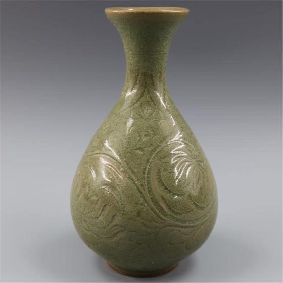 ZSEDP Kiln Carved Patterns Jade Pots Vase Antique Porcelain Ornaments Collection