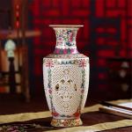 ZSEDP Antique Jingdezhen China Ceramic Vase Chinese Style Pierced Vase