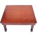 LIRUXUN Folding Table Antique Furniture Living Room Low Wood Coffee Table Rectangle Traditional Table Wooden (Color : White-Patch Five-Pointed star4, Size : 81x81x31.5cm)