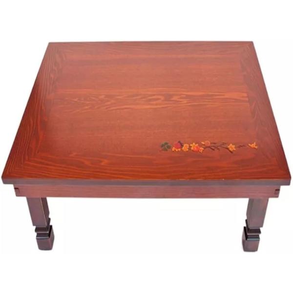 LIRUXUN Folding Table Antique Furniture Living Room Low Wood Coffee Table Rectangle Traditional Table Wooden (Color : White-Patch Five-Pointed star4, Size : 81x81x31.5cm)