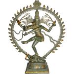 Exoticindia Super Large Size Nataraja, Green Gold Antique