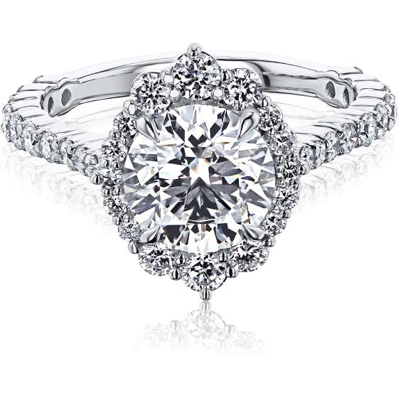 Kobelli 2.49 ctw IGI Lab Grown Diamond Antique-Style Alexa Engagement Ring 14K White Gold (E/VS1)
