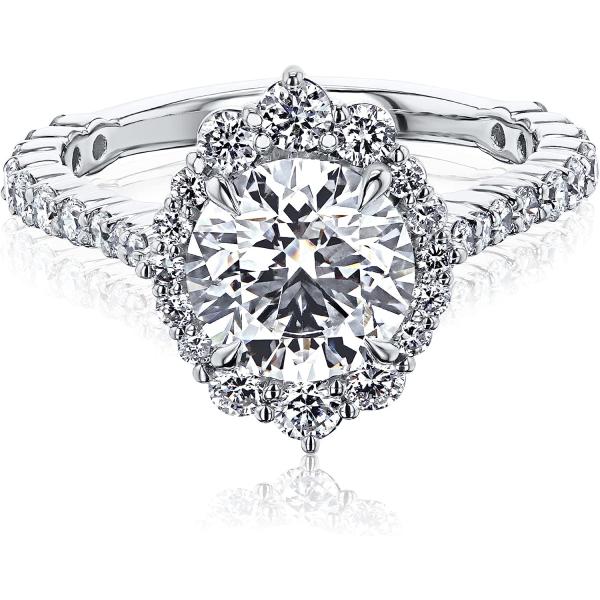 Kobelli 2.49 ctw IGI Lab Grown Diamond Antique-Style Alexa Engagement Ring 14K White Gold (E/VS1)