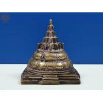 3" Shri Yantra with Beads Japa Mala in Brass | Handmade | Made in India - Brass - Color Antique Natutalbrass
