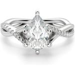 Siyaa Gems 4.50 CT Pear Cut Colorless Moissanite Engagement Ring Wedding Band Gold Silver Eternity Solitaire Ring Halo Ring Vintage Antique Anniversary Promise Gift Her, Designer Bridal Ring