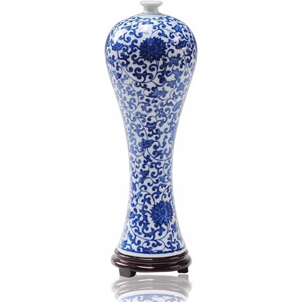 ZSEDP Antique Blue and White Ceramic Beauty Vase Design Porcelain Flower Handmade Home Decoration Flower Vases