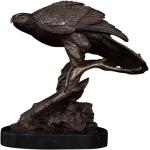 FZZDP Antique Bronze Animal Bird Art Decor Wild Animal Bird On Tree Statue Sculpture Beauty Bird Figurines for Home Desk Decor