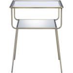 ZLBYB End Table in Antique Gold & Clear Glass Night Table Bedside Table Nightstand