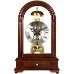 TREXD European Retro Mechanical Desk Clock Living Room Clock Ornaments Antique Solid Wood Desk Clock Home Clock Decoration