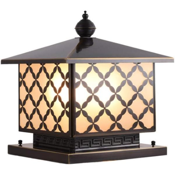 ZJHYXYH E27 Exterior Outdoor Post Lantern Antique Pillar Lights Square Outside Door Column Headlight Weatherproof IP55 Decorative