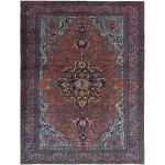 Shahbanu Rugs Barn Red, Antique Persian Feraghan Sarouk, Soft Wool Hand Knotted Rug (9'0" x 12'0")