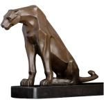 MJWDP Sculpture Bronze Abstract Leopard Statue Animal Figurine Antique Cheetah Artwork for Office Desktop Decor