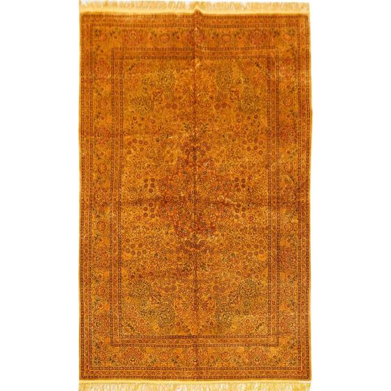 Yilong Carpet 5x8ft Silk Hand Woven Rugs Oriental Antique Carpets Home Decor (Gold)
