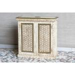 Antique Indian Brass Work Hand Carved Solid Wooden Cabinet Whitewash, Cabinet Storage Units Indian Solid Wood,Living Room Bedroom Furniture,Modern Cabinet