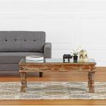 Emboss Antique Brass Work Solid Wood Window Panel Coffee Table Whitewash Coffee Table Indian Wooden Hand Carved Coffee Table Opel Coffee Table