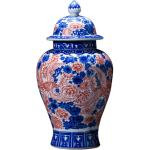 FKGJKT Jingdezhen Porcelain Antique Jar Blue and White Glaze Red General Tank Glaze