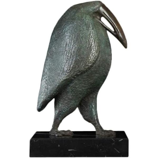 LIUJUN Office Decoration Antique Bronze Green Seafowl Animal Bird Statue Sculpture Abstract Seabird Figurines Art Decor