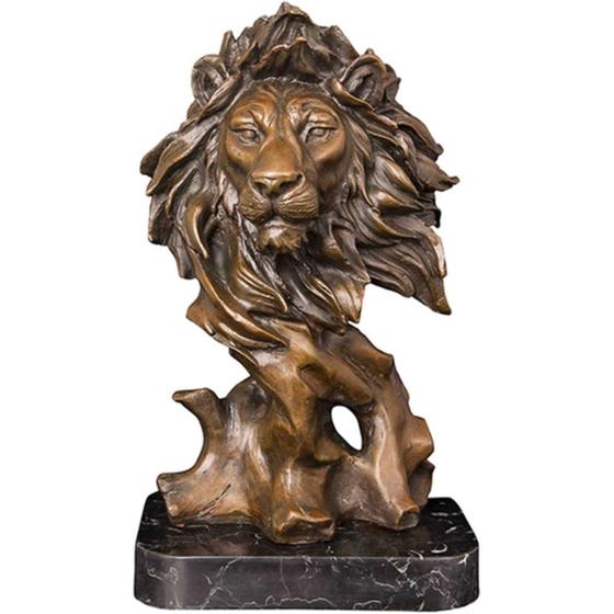 LIUJUN Bronze Lion Head Art Decor Home Decoration Antique Hot Casting Bronze Metal Lion Head Statue Sculpture Art