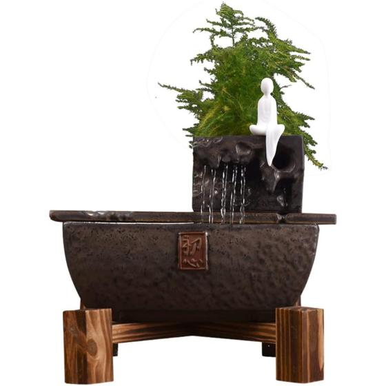 SLYNSW Desktop Furnishings Rockery Small Fountain Antique Home Desk Decoration Accessories Living Room