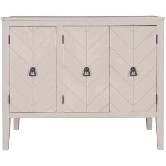 JFGJL Buffet Sideboard Wooden Cabinet with Adjustable Shelves for Entryway Living Room Bedroom Antique Gray Sideboard