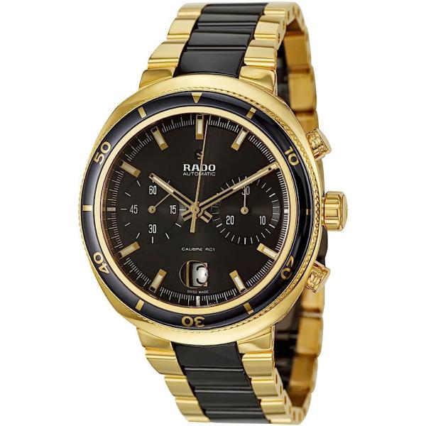 Rado D Star Chronograph Automatic Yellow Gold PVD and Black Ceramic Mens Watch R15967162