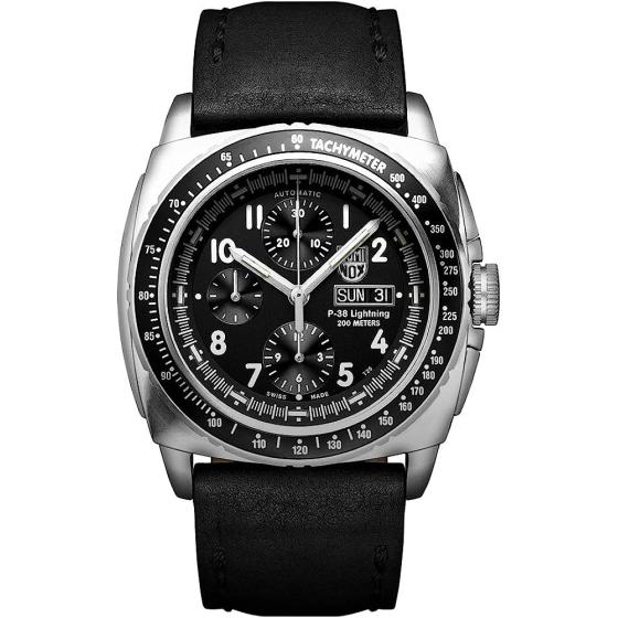 P-38 Lightning Automatic Chronograph - 9461 44mm / Black / Stainless Steel