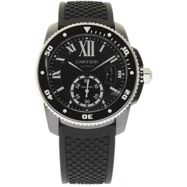 CARTIER New Calibre WSCA0006 Black Rubber Automatic Box/Paper/2YrWarranty #CA62