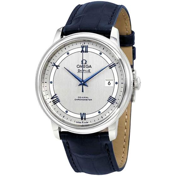 Omega De Ville Automatic Co-Axial Chronometer Blue Leather Strap 424.13.40.20.02.003