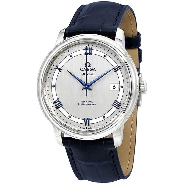 Omega De Ville Automatic Co-Axial Chronometer Blue Leather Strap 424.13.40.20.02.003