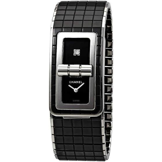 Chanel Black Code Coco Black Diamond Dial Ladies Steel and Ceramic Watch H5147