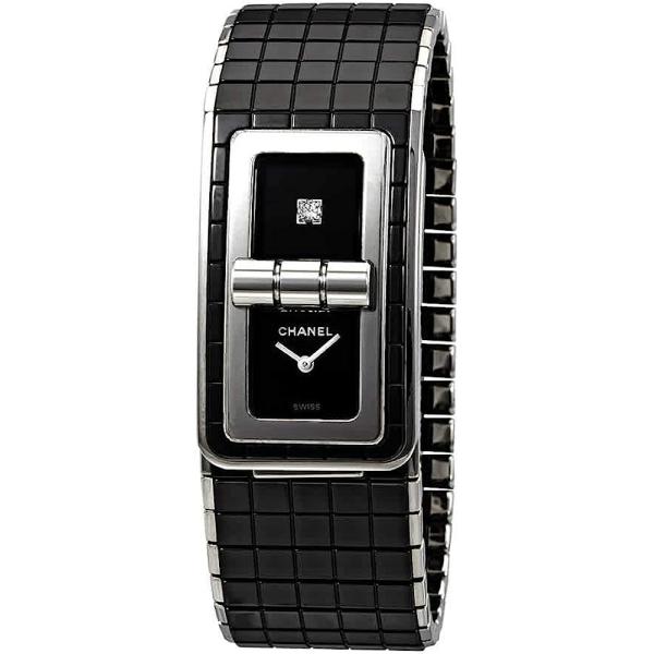 Chanel Black Code Coco Black Diamond Dial Ladies Steel and Ceramic Watch H5147