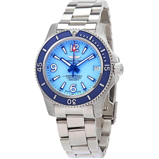 Breitling Superocean 36 Automatic Sky Blue Dial Unisex Watch A17316D81C1A1
