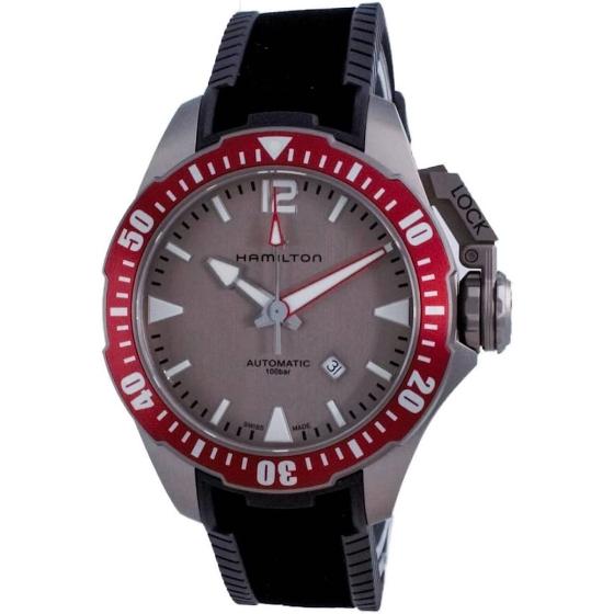 Hamilton H77805380 Khaki Navy Frogman Titanium Automatic 1000M Men Watch Blue