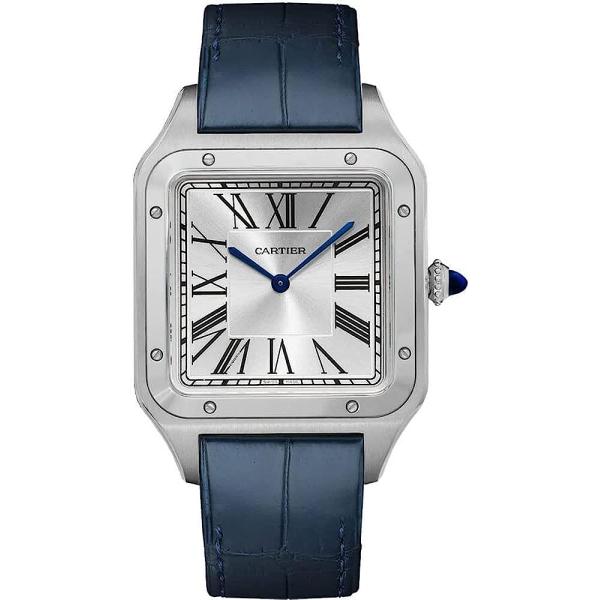 CARTIER XL Santos Dumont Hand Wind Silver Dial Men's Watch WSSA0032