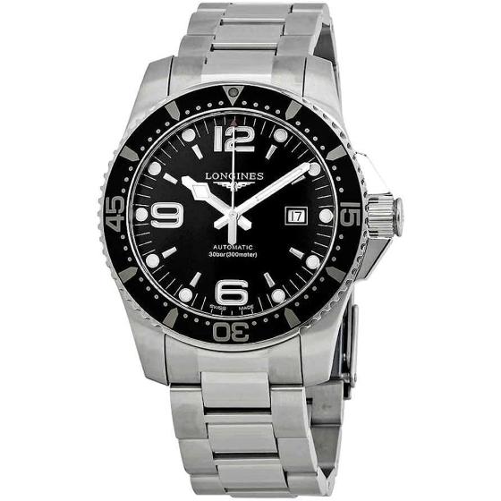Longines HydroConquest 44MM Auto Stainless Steel Black Dial Men's L3.841.4.56.6
