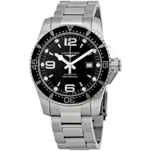 Longines HydroConquest 44MM Auto Stainless Steel Black Dial Men's L3.841.4.56.6