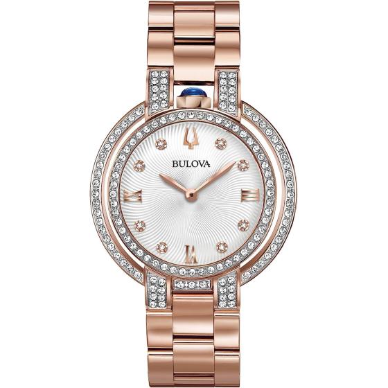 Bulova Womens Analogue Quartz Watch with Stainless Steel Strap 98R250