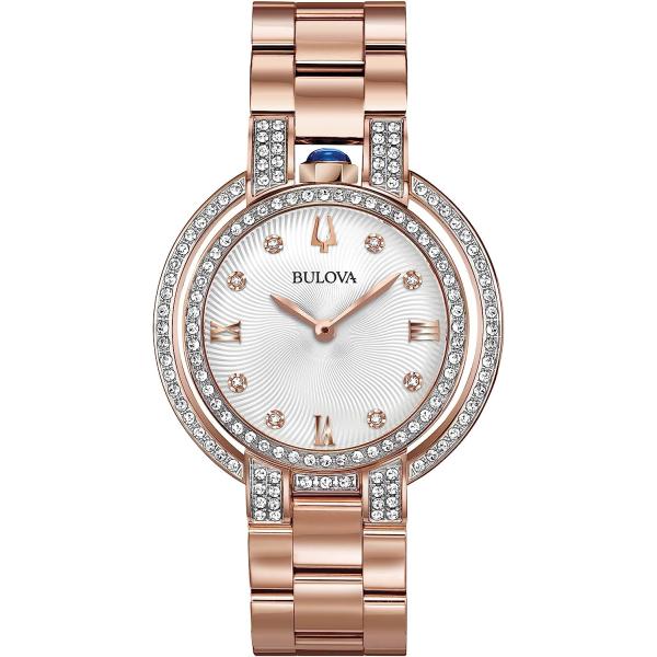 Bulova Womens Analogue Quartz Watch with Stainless Steel Strap 98R250
