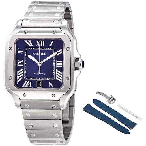 CARTIER Santos De Blue Dial Men's Watch WSSA0013