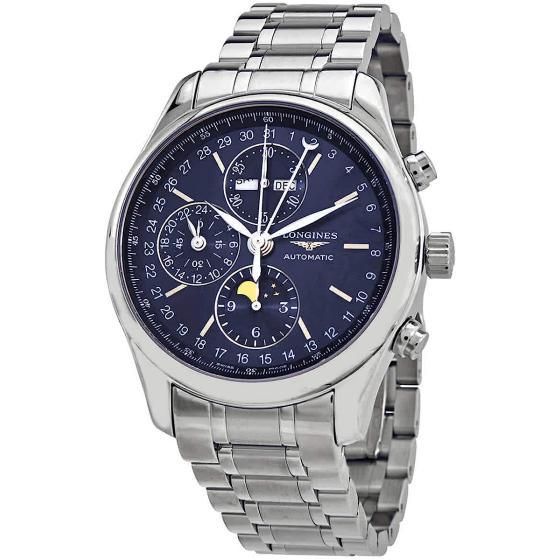 Longines Master Collection Moon Phase Chronograph Automatic Sunray Blue Dial Men's Watch L2.773.4.92.6